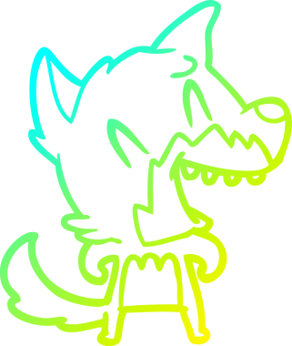 Bir insan tarafından çizilmiş gülen tilki çizgi filmi.