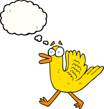 Bir insan tarafından çizilmiş serbest çizim balon karikatür kanat çırpan ördek.