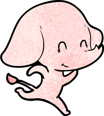 Bir insan tarafından çizilmiş şirin bir fil.