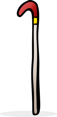 Bir insan tarafından çizilmiş çizgi film bastonu.