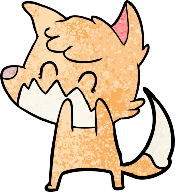 Bir insan tarafından çizilmiş çizgi film dostu tilki.