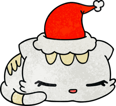 Bir insan tarafından çizilmiş kawaii kedisinin el yapımı karikatürü.