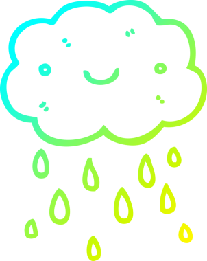 Bir insan tarafından çizilmiş soğuk bir çizgi film bulutunun çizimi.