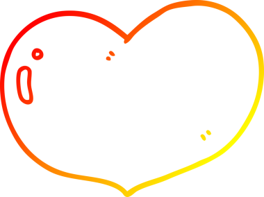 Bir insan tarafından çizilmiş bir aşk kalbinin sıcak çizgi çizimi.