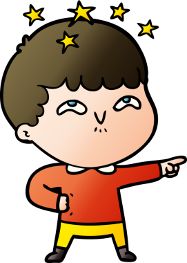 çizgi film bir insan tarafından çizilmiş hayret verici çocuk.