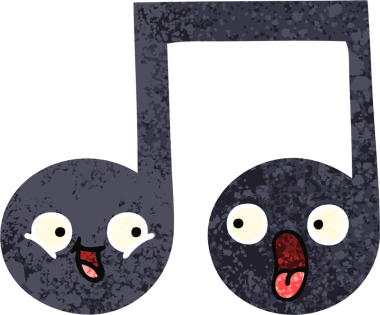 Bir insan tarafından çizilmiş bir notanın retro çizim tarzı karikatürü