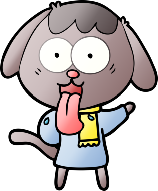 Bir insan tarafından çizilmiş şirin bir çizgi film köpeği.