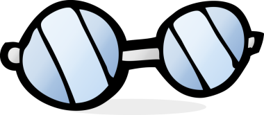 Bir insan tarafından çizilmiş çizgi film gözlükleri.