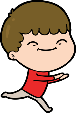 Bir insan tarafından çizilmiş mutlu çocuk çizgi filmi.