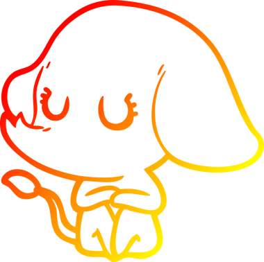 Bir insan tarafından çizilmiş şirin bir fil çizimi.