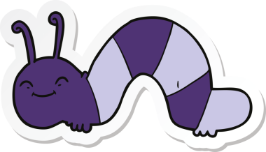 Bir insan tarafından çizilmiş mutlu böceğin çıkartması.