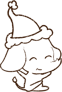 Bir insan tarafından çizilmiş Noel Fili Kömürü