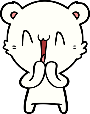 Bir insan tarafından çizilmiş mutlu kutup ayısı karikatürü