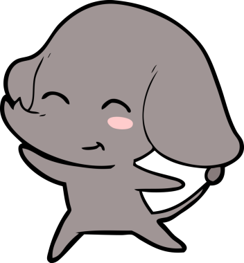 Bir insan tarafından çizilmiş şirin bir fil.