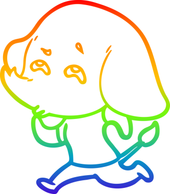 gökkuşağı gradyan çizimi bir insan tarafından çizilmiş bir fil karikatürü