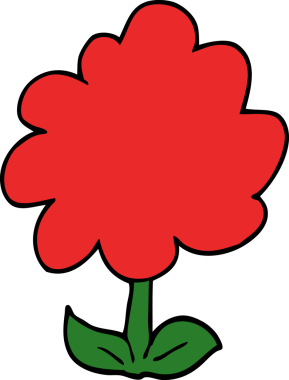 Bir insan tarafından çizilmiş karikatür çiçeği