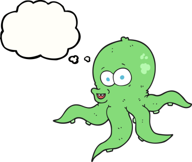 Bir insan tarafından çizilmiş serbest çizim baloncuk ahtapot.