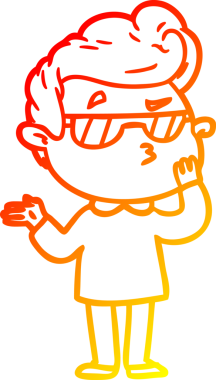 Bir insan tarafından çizilen karikatür karikatürünün sıcak çizgi çizimi.