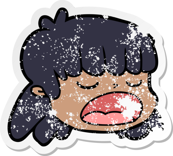 Bir insan tarafından çizilmiş karikatür kadın yüzü.