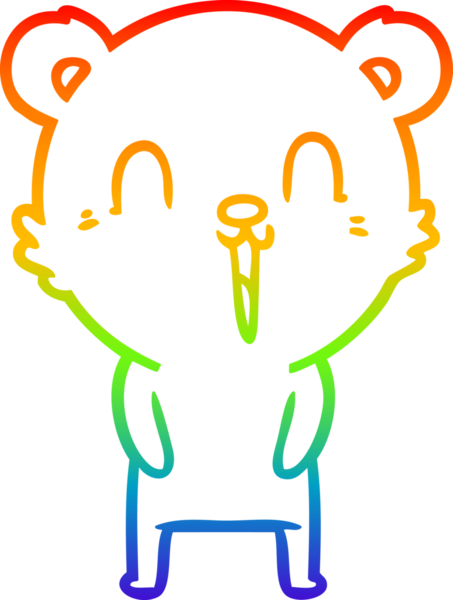 Bir insan tarafından çizilmiş mutlu bir çizgi film ayısının çizimi.