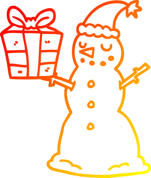 Bir insan tarafından çizilmiş bir kardan adamın sıcak çizgi çizimi