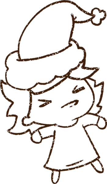 Bir insan tarafından çizilen Noel Kadını Kömür Çizimi