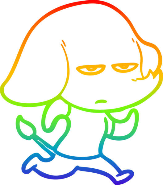 gökkuşağı gradyan çizimi bir insan tarafından çizilmiş bir karikatür fili