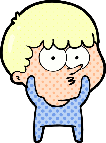 Bir insan tarafından çizilmiş meraklı bir çocuk.