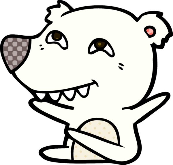 Bir insan tarafından çizilmiş kutup ayısı karikatürü