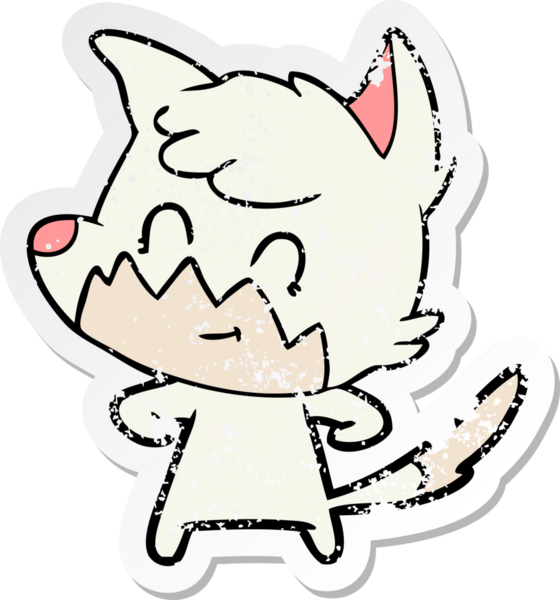 Bir insan tarafından çizilmiş karikatür dostu tilkinin sıkıntılı çıkartması.