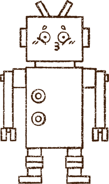 Robot Kömür Bir insan tarafından çizilmiş