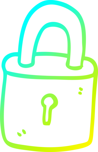 Bir insan tarafından çizilmiş asma kilidin soğuk gradyan çizimi