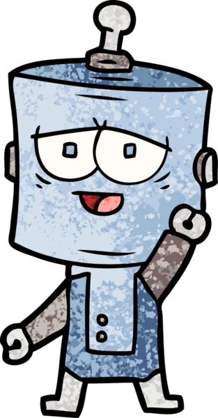 Bir insan tarafından çizilmiş çizgi film robotu