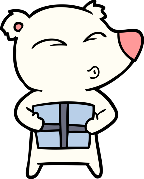 Bir insan tarafından çizilmiş kutup ayısı çizgi filmi.