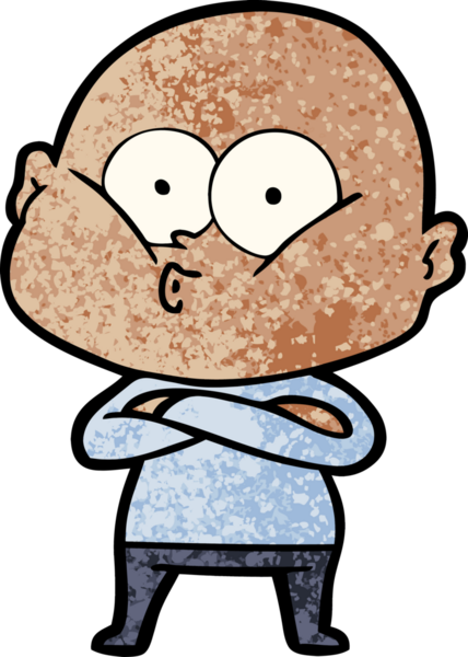 Bir insan tarafından çizilmiş kel bir adam.