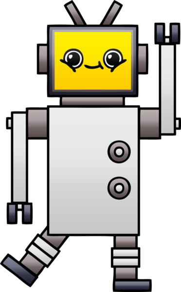 Bir insan tarafından çizilmiş bir robotun gölgelenmiş çizimi