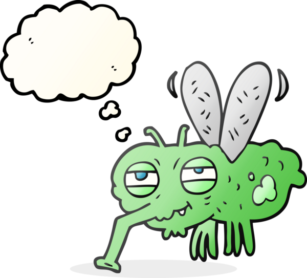 Bir insan tarafından çizilmiş serbest çizim balon karikatür sineği