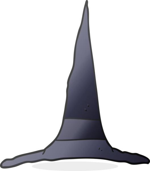 Bir insan tarafından çizilmiş serbest çizim cadı şapkası.