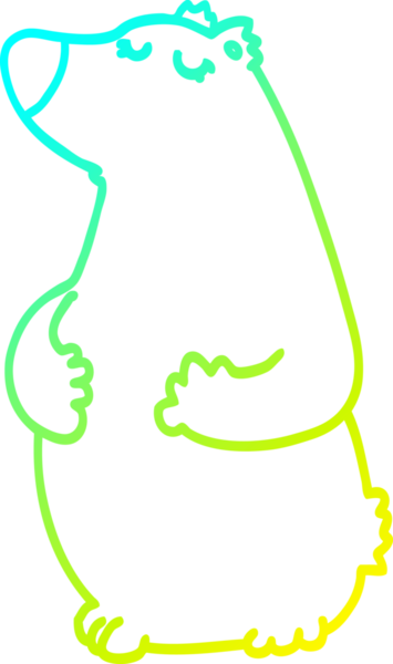 Bir insan tarafından çizilen çizgi film ayısının soğuk gradyan çizgisi.