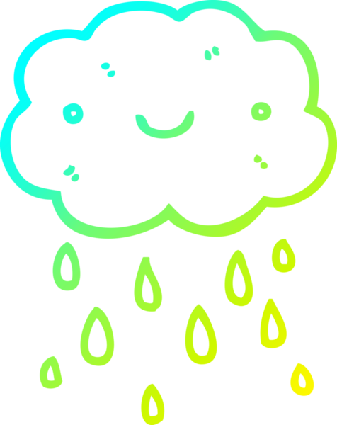 Bir insan tarafından çizilmiş soğuk bir çizgi film bulutunun çizimi.