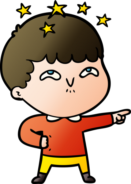 çizgi film bir insan tarafından çizilmiş hayret verici çocuk.