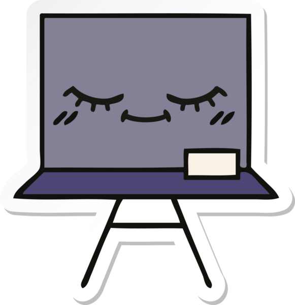 Bir insan tarafından çizilmiş şirin bir karikatür çıkartması.