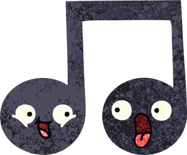 Bir insan tarafından çizilmiş bir notanın retro çizim tarzı karikatürü