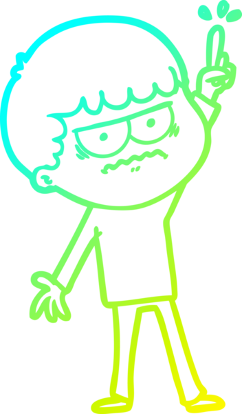 Bir insan tarafından çizilmiş bir çizgi filmin soğuk gradyan çizimi.