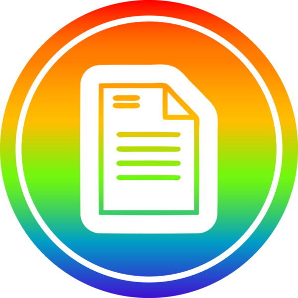 Gökkuşağı gradyan bir insan tarafından çizilmiş resmi belge dairesel simgesi