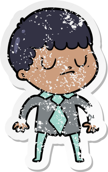 Bir insan tarafından çizilmiş huysuz bir çocuğun sıkıntılı çıkartması.