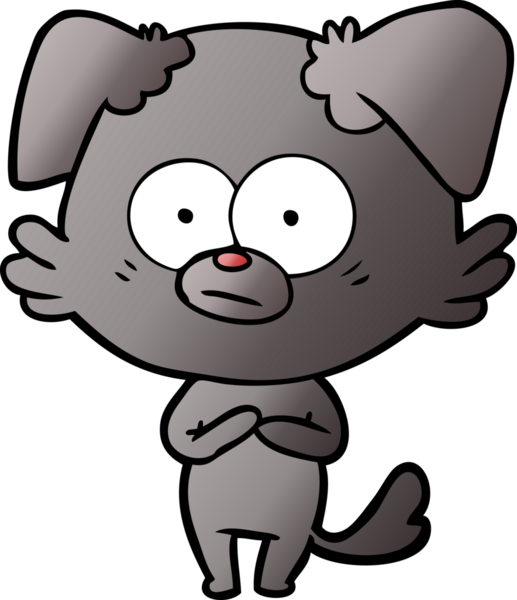 Bir insan tarafından çizilmiş sinirli köpek çizgi filmi.