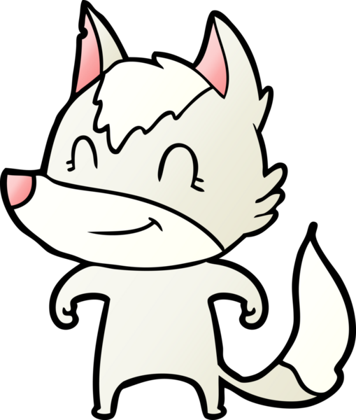 Bir insan tarafından çizilmiş dost canlısı bir kurt.