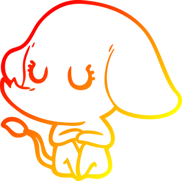 Bir insan tarafından çizilmiş şirin bir fil çizimi.