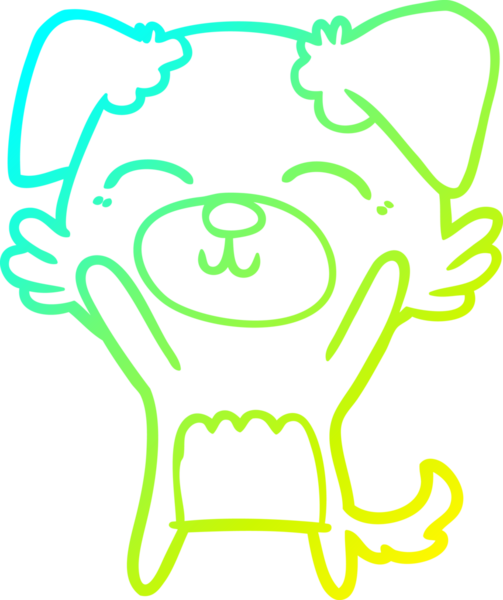 Bir insan tarafından çizilen çizgi film köpeğinin soğuk gradyan çizgisi.